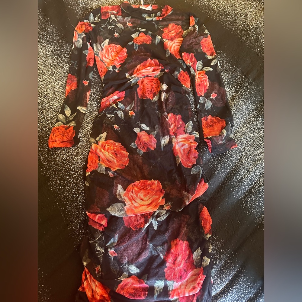 Sheer Floral Dress